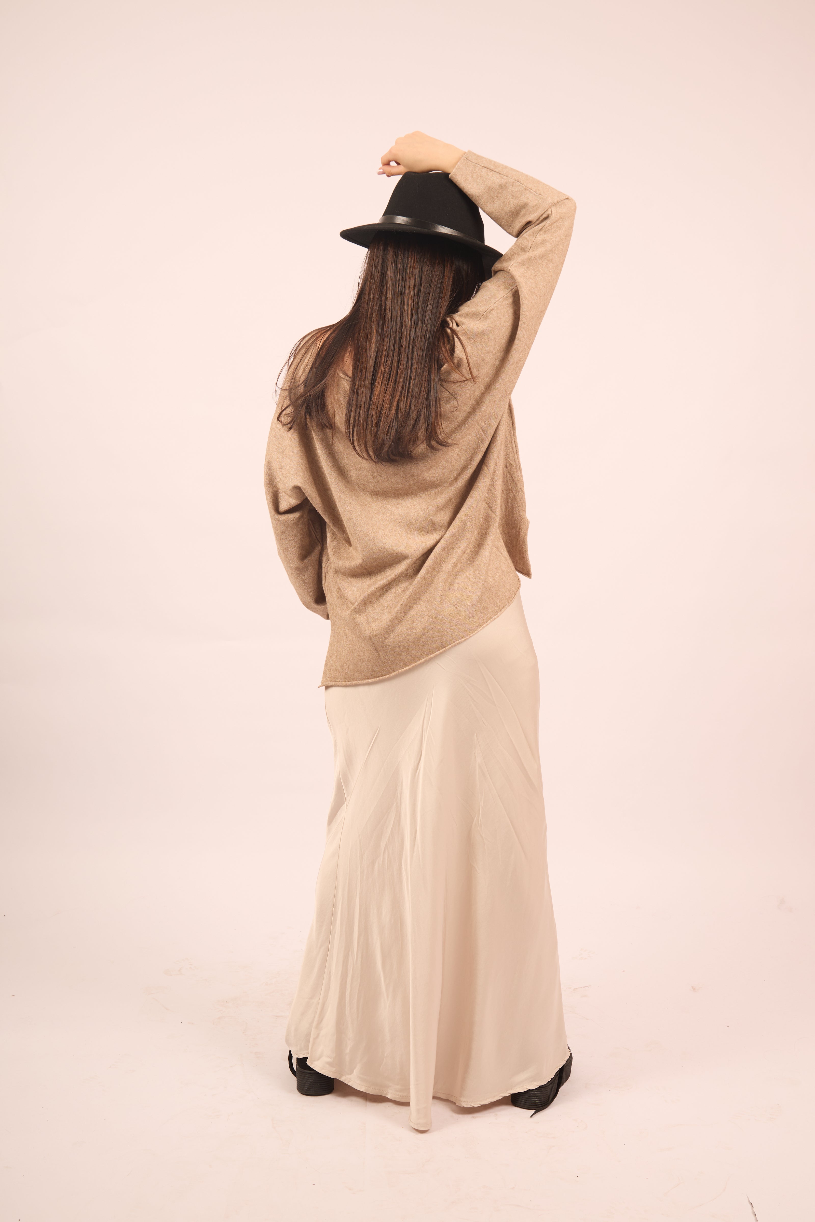 Amanda Camel V-Neck Soft Knit Top