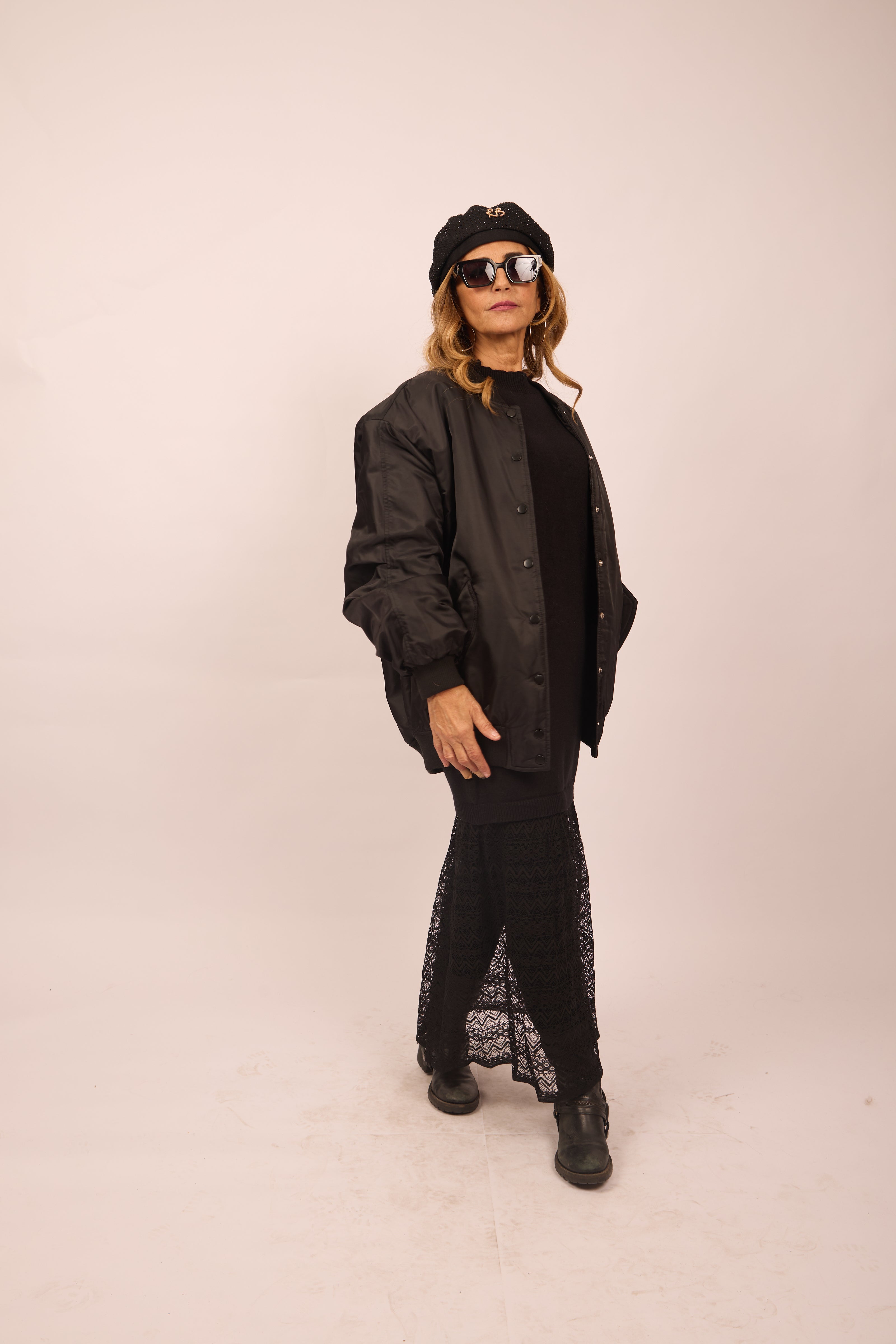 Malia Knit Dress with Lace Hem