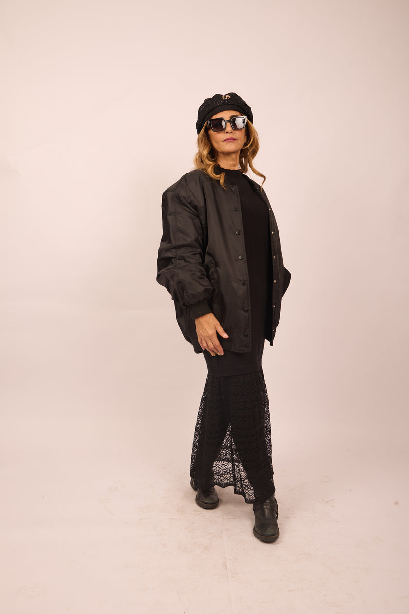 Malia Knit Dress with Lace Hem