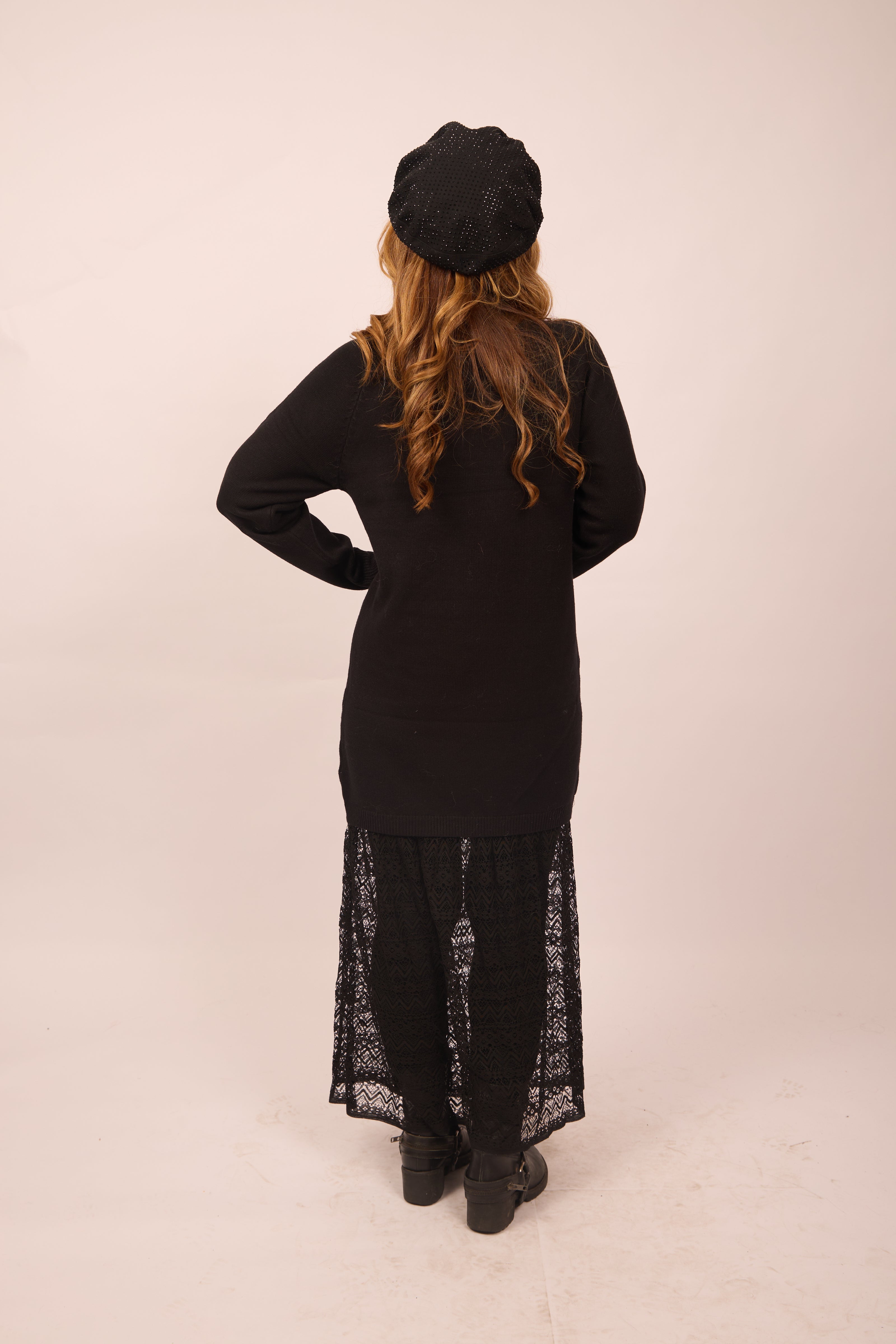 Malia Knit Dress with Lace Hem