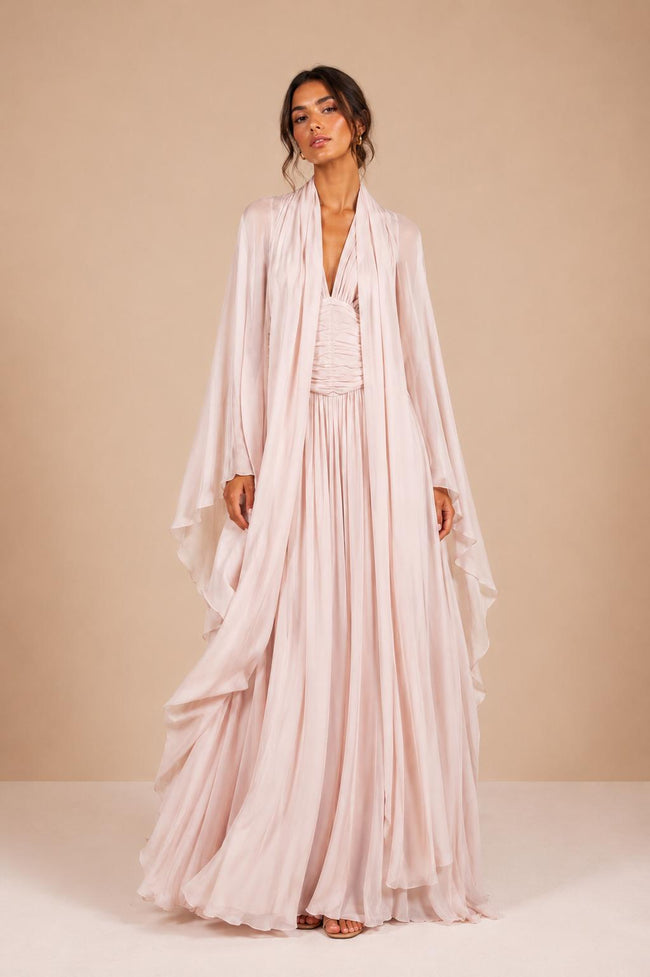 Zoe Light Pink Chiffon Maxi Dress