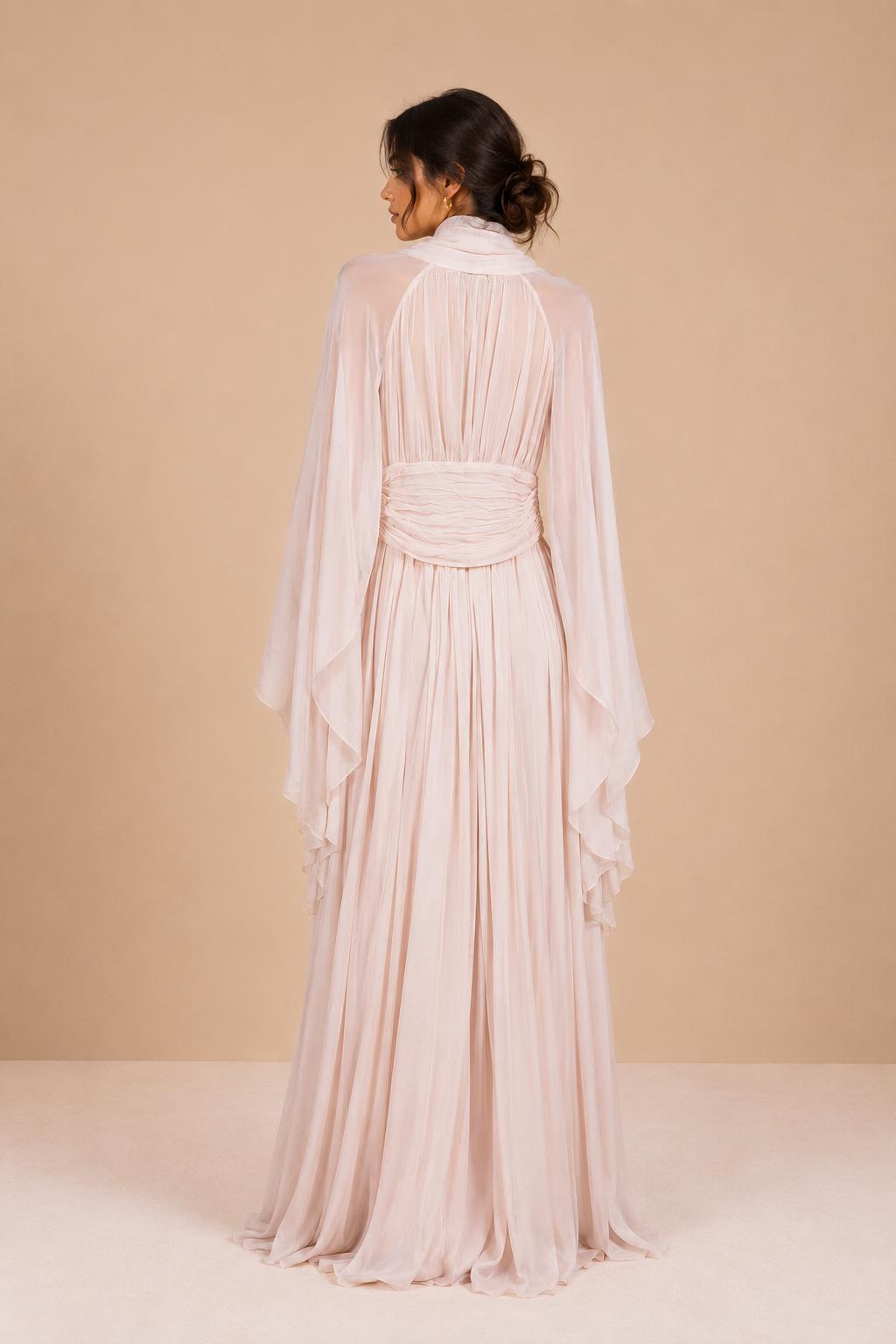 Zoe Light Pink Chiffon Maxi Dress