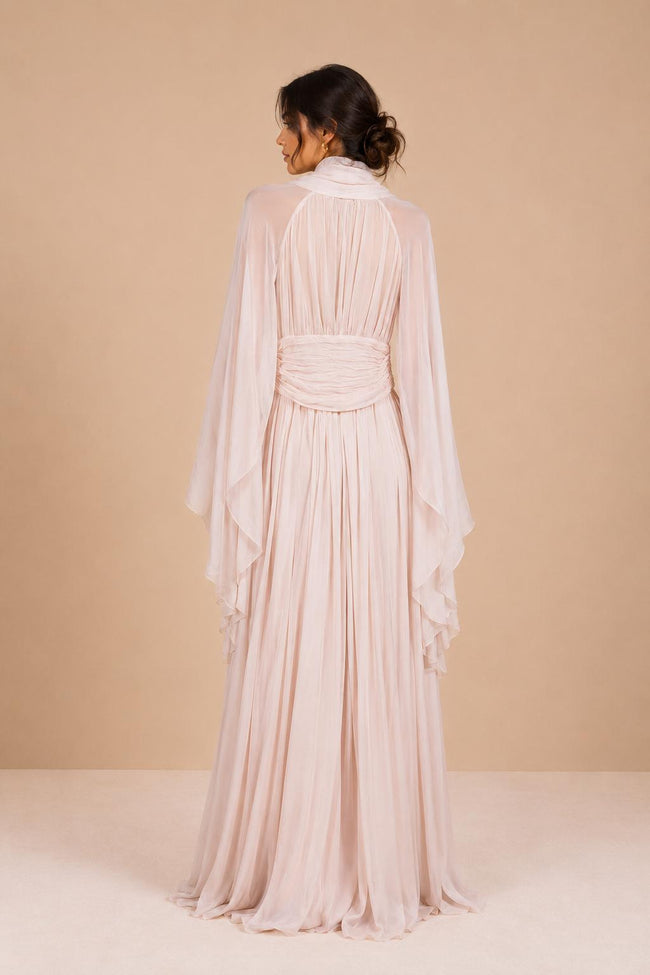 Zoe Light Pink Chiffon Maxi Dress