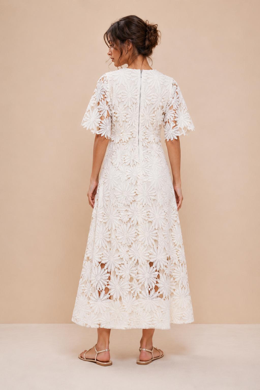 Iliana Floral Guipure Lace Maxi Dress