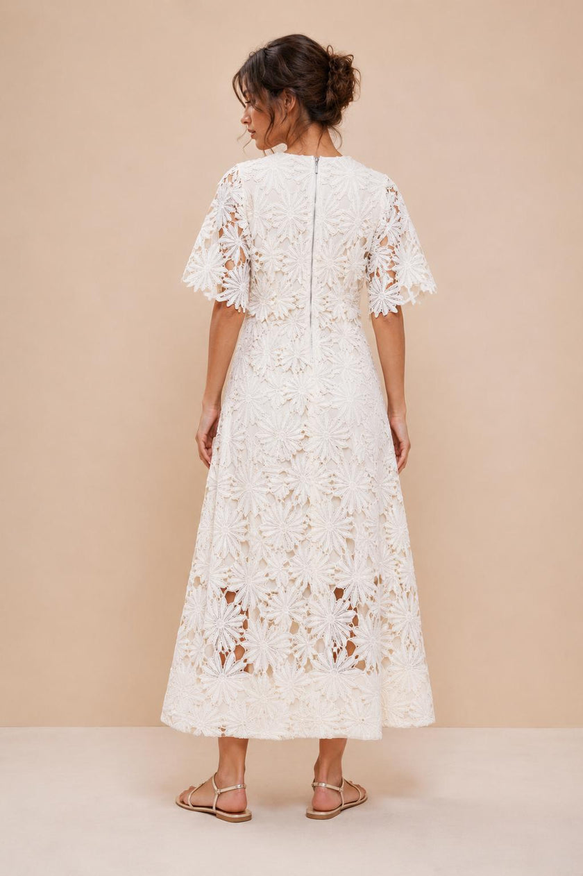 Iliana Floral Guipure Lace Maxi Dress