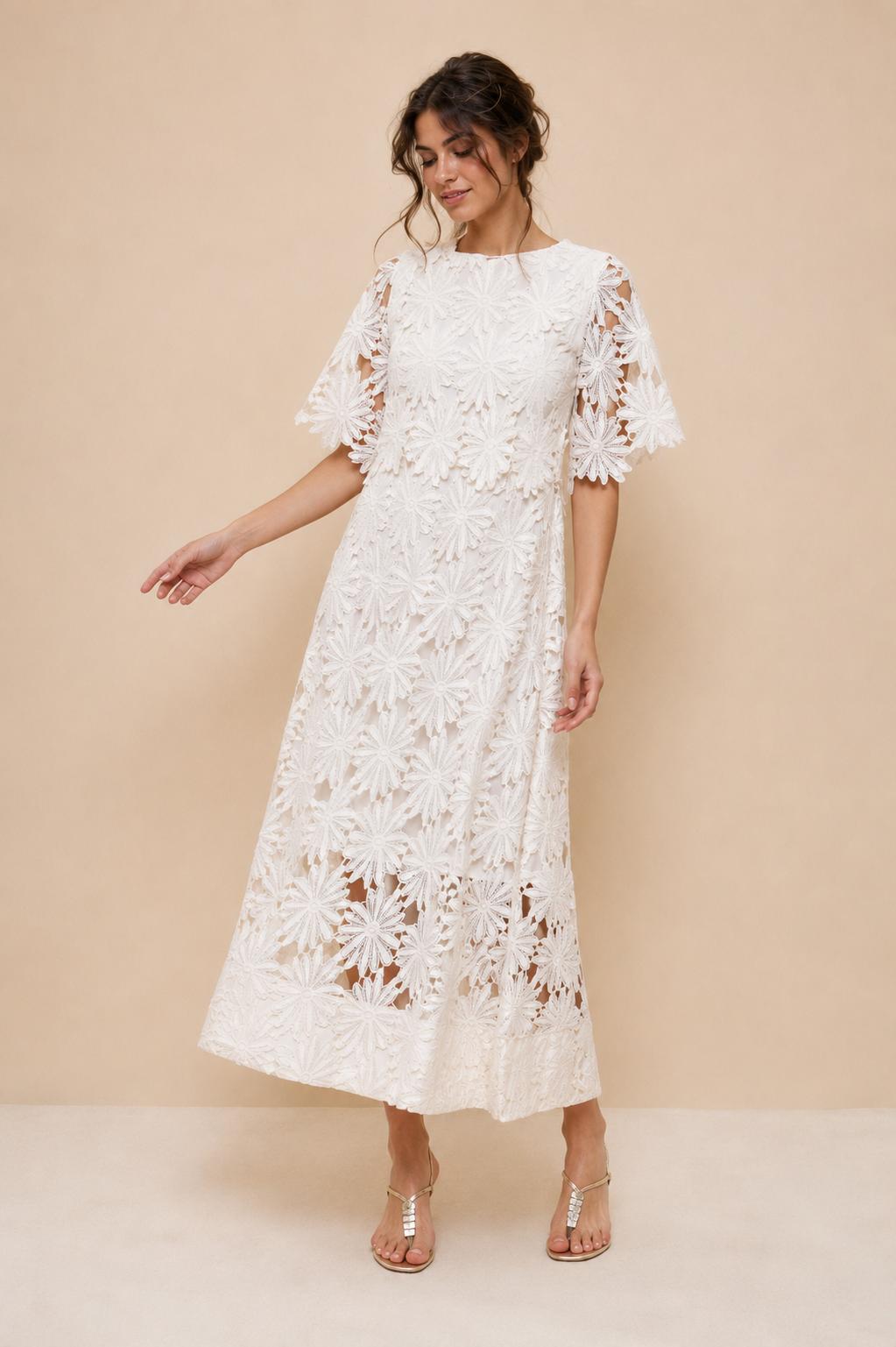 Iliana Floral Guipure Lace Maxi Dress