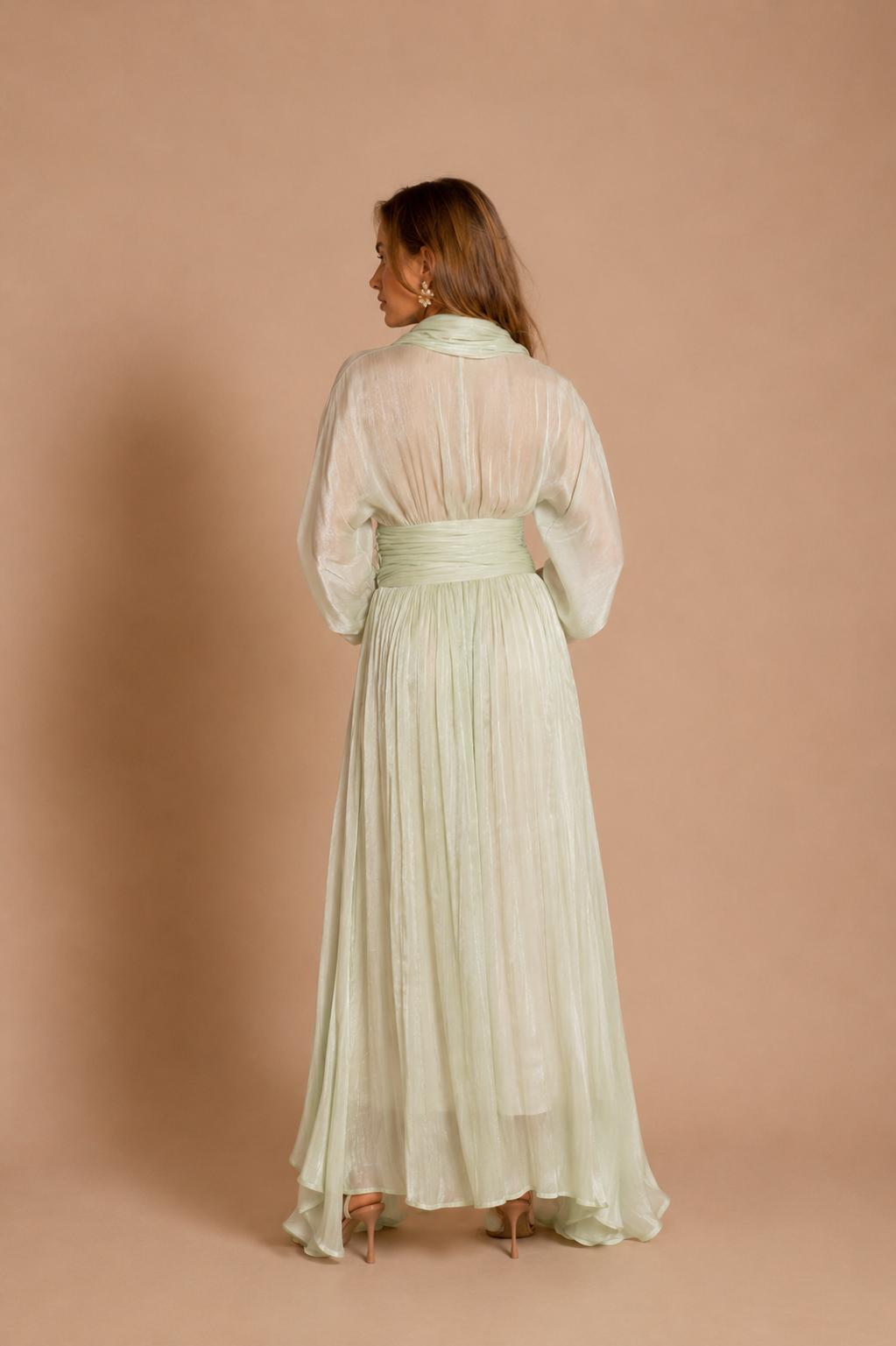 Monica Sage Green Maxi Dress