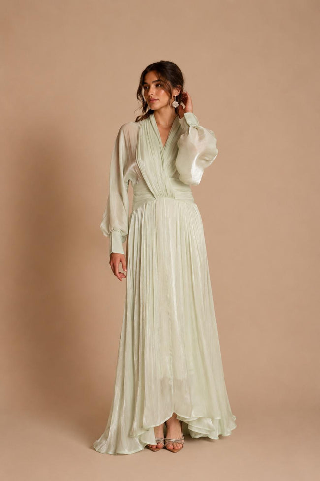Monica Sage Green Maxi Dress