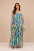 Poline Turquoise Printed Kaftan Dress