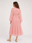Lia Pink Chiffon Shirt Dress