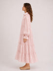 Abi Light Pink Tiered Midi Dress