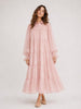 Abi Light Pink Tiered Midi Dress