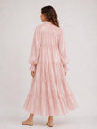 Abi Light Pink Tiered Midi Dress