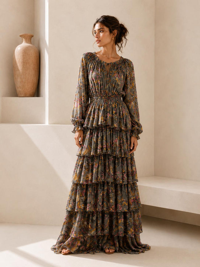 Hila Floral Tiered Maxi Dress
