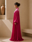 Deva Fuchsia Pleated Maxi Dress