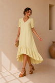 Mila Ruffle Hem Midi Dress