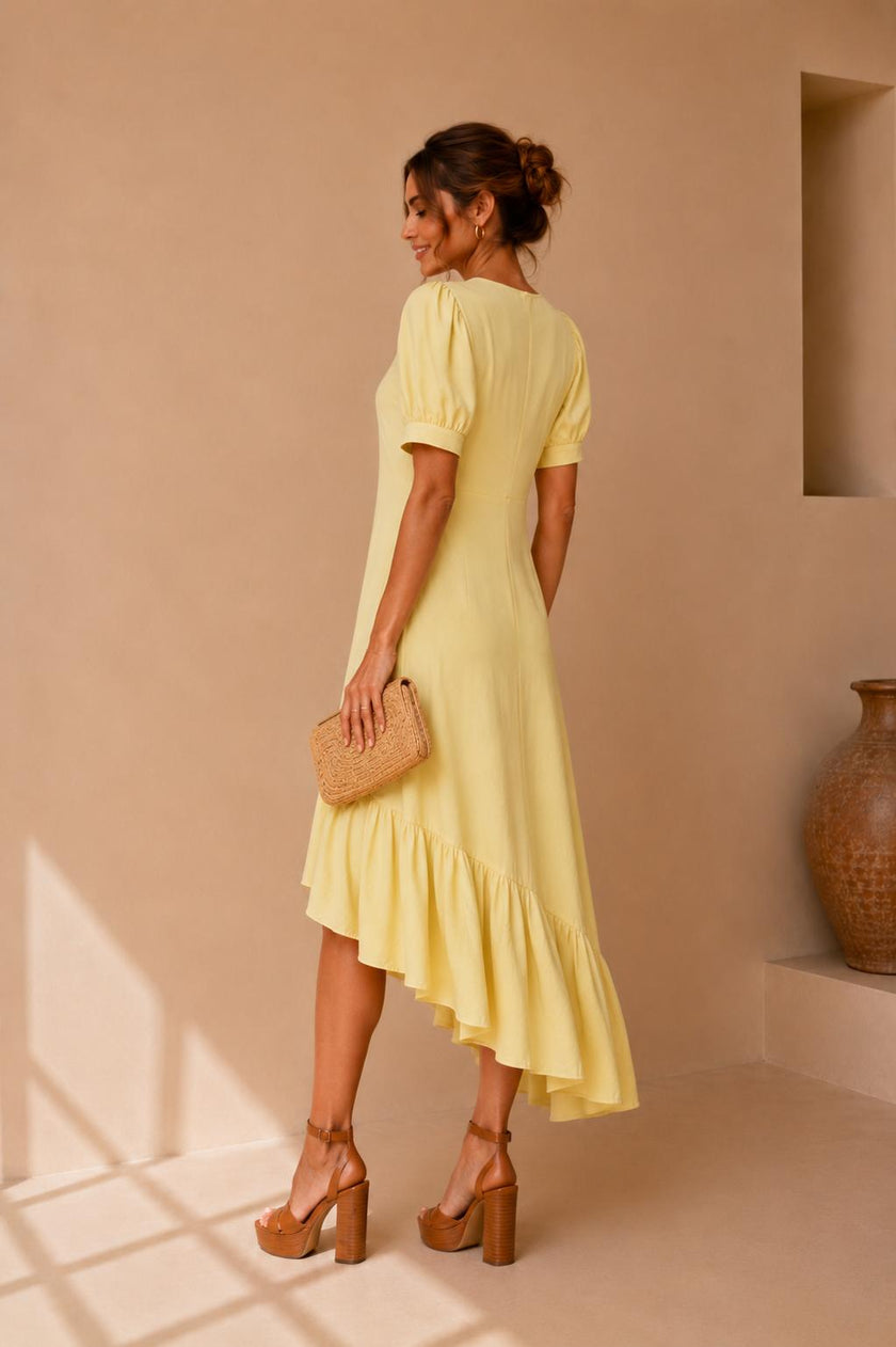 Mila Ruffle Hem Midi Dress