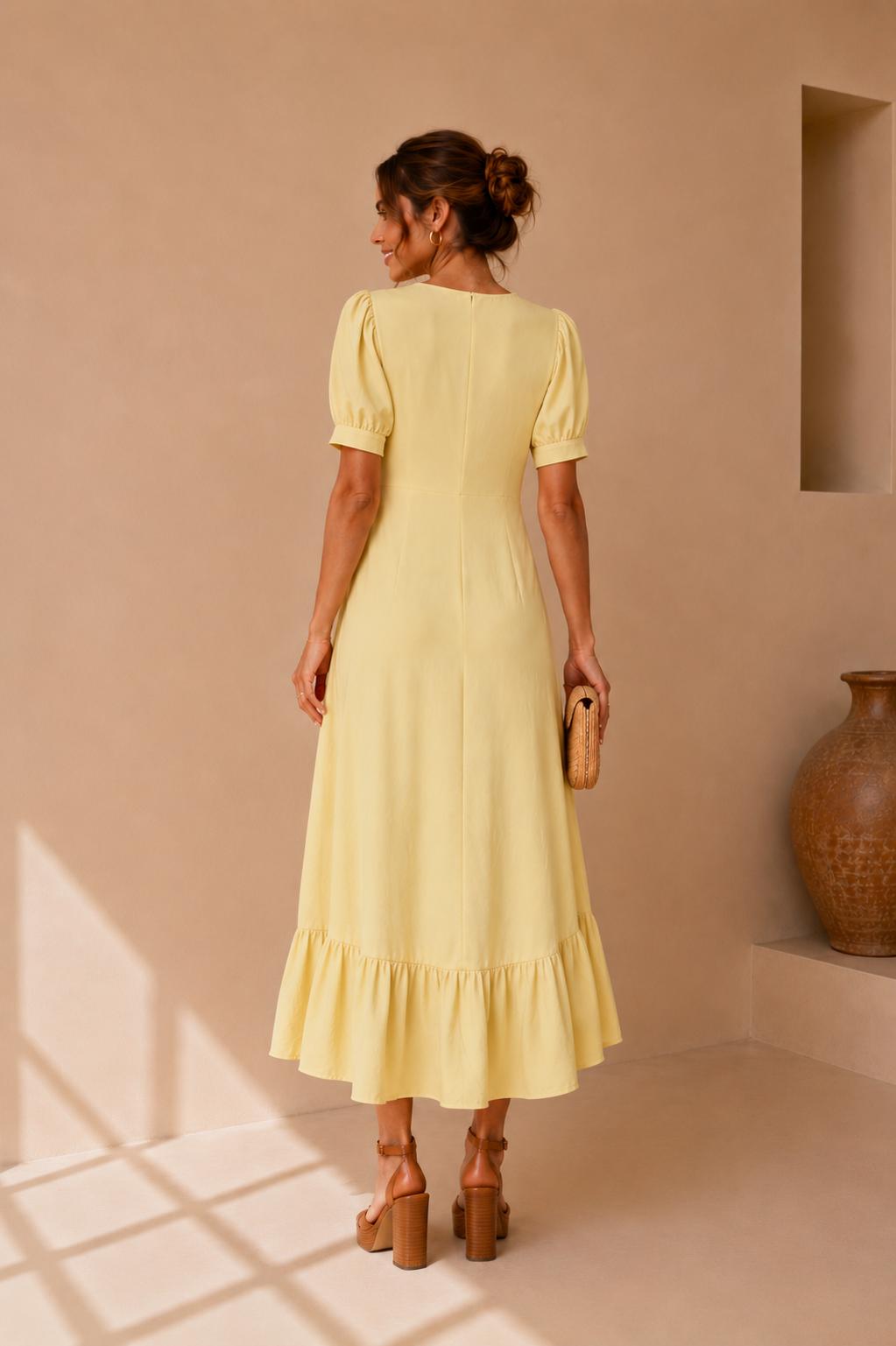 Mila Ruffle Hem Midi Dress