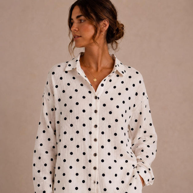 Noa Polka Dot Cotton Gauze Shirt