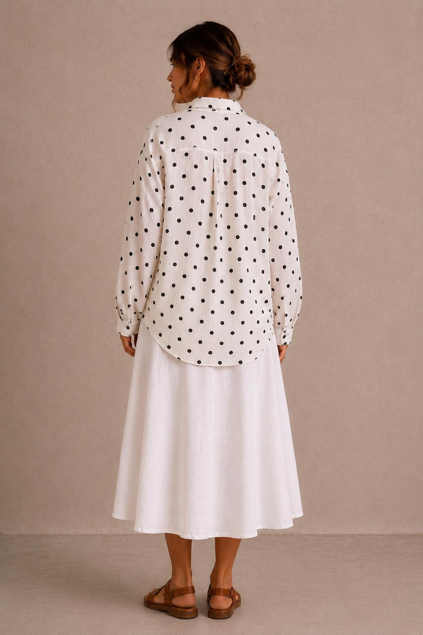 Noa Polka Dot Cotton Gauze Shirt