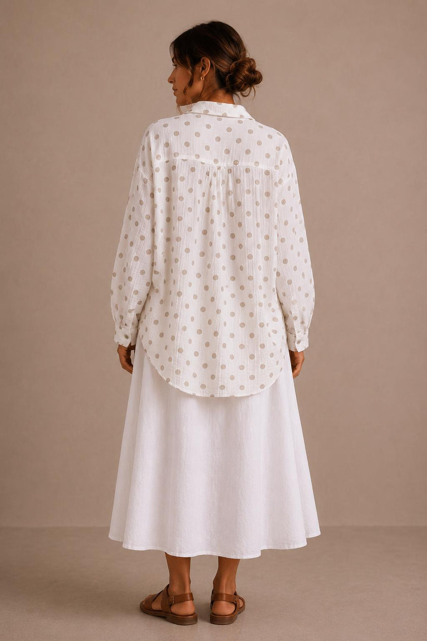 Noa Polka Dot Cotton Gauze Shirt