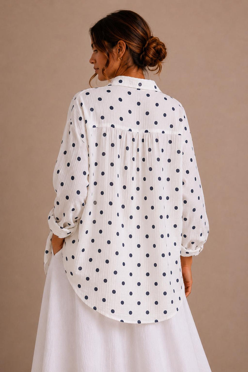 Noa Polka Dot Cotton Gauze Shirt