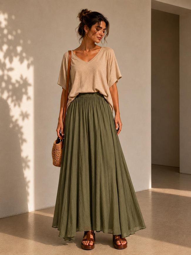 Viviane Ethereal Asymmetrical White Maxi Skirt
