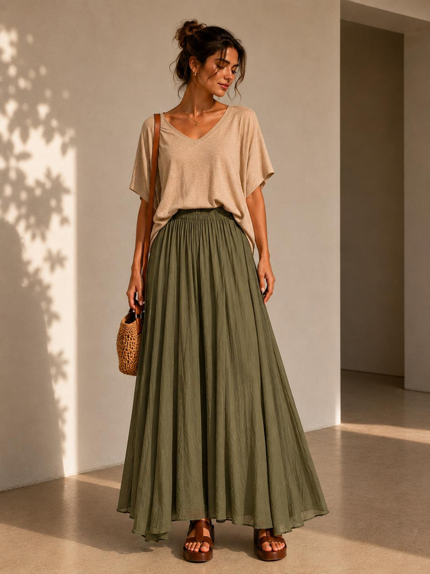 Viviane Ethereal Asymmetrical Maxi Skirt