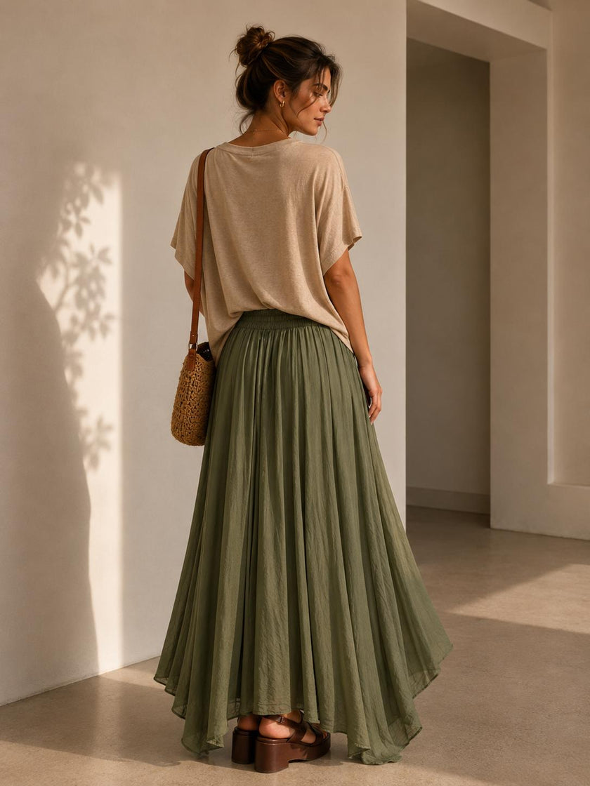 Viviane Ethereal Asymmetrical Maxi Skirt