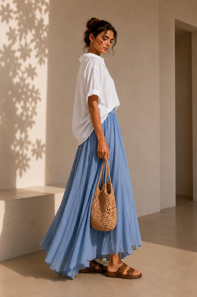Viviane Ethereal Asymmetrical Maxi Skirt