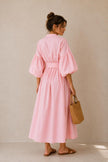 Sally Maxi Shirt Dress with Puff Sleeves