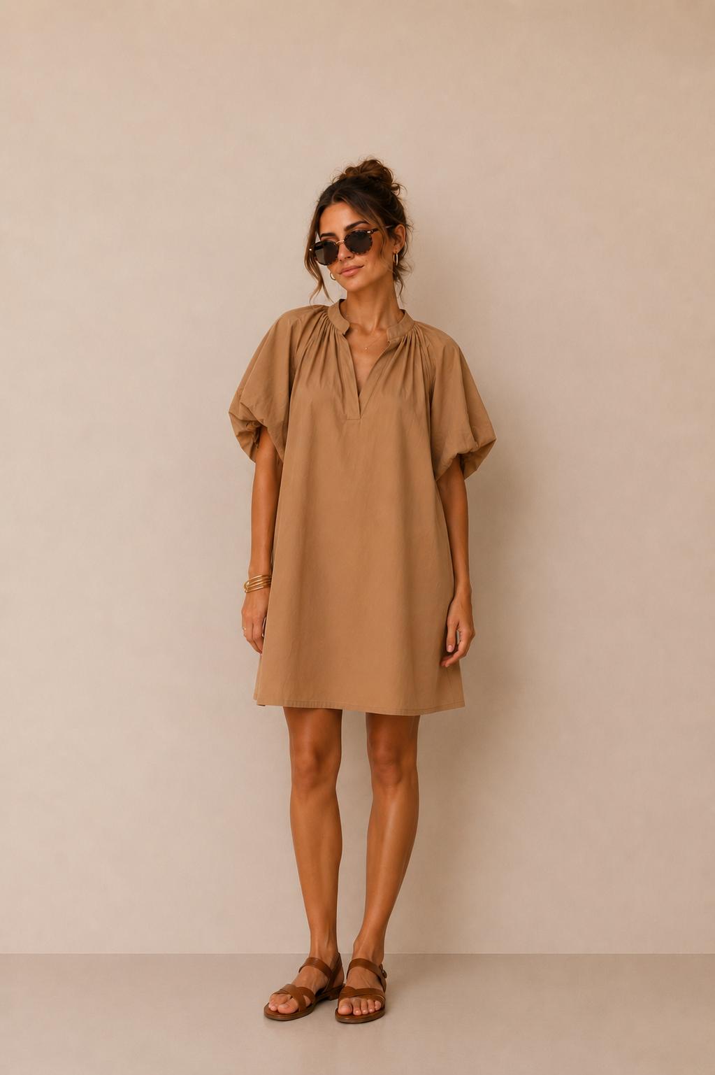 Coraly Camel Oversized Dress