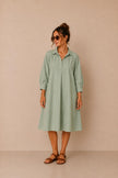 Zaia Sage Green Oversized Shirt Dress