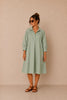 Zaia Sage Green Oversized Shirt Dress