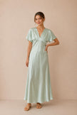 Chayli Satin V-Neck Maxi Dress