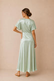 Chayli Satin V-Neck Maxi Dress