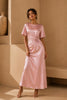 Havy Pink Satin Maxi Dress