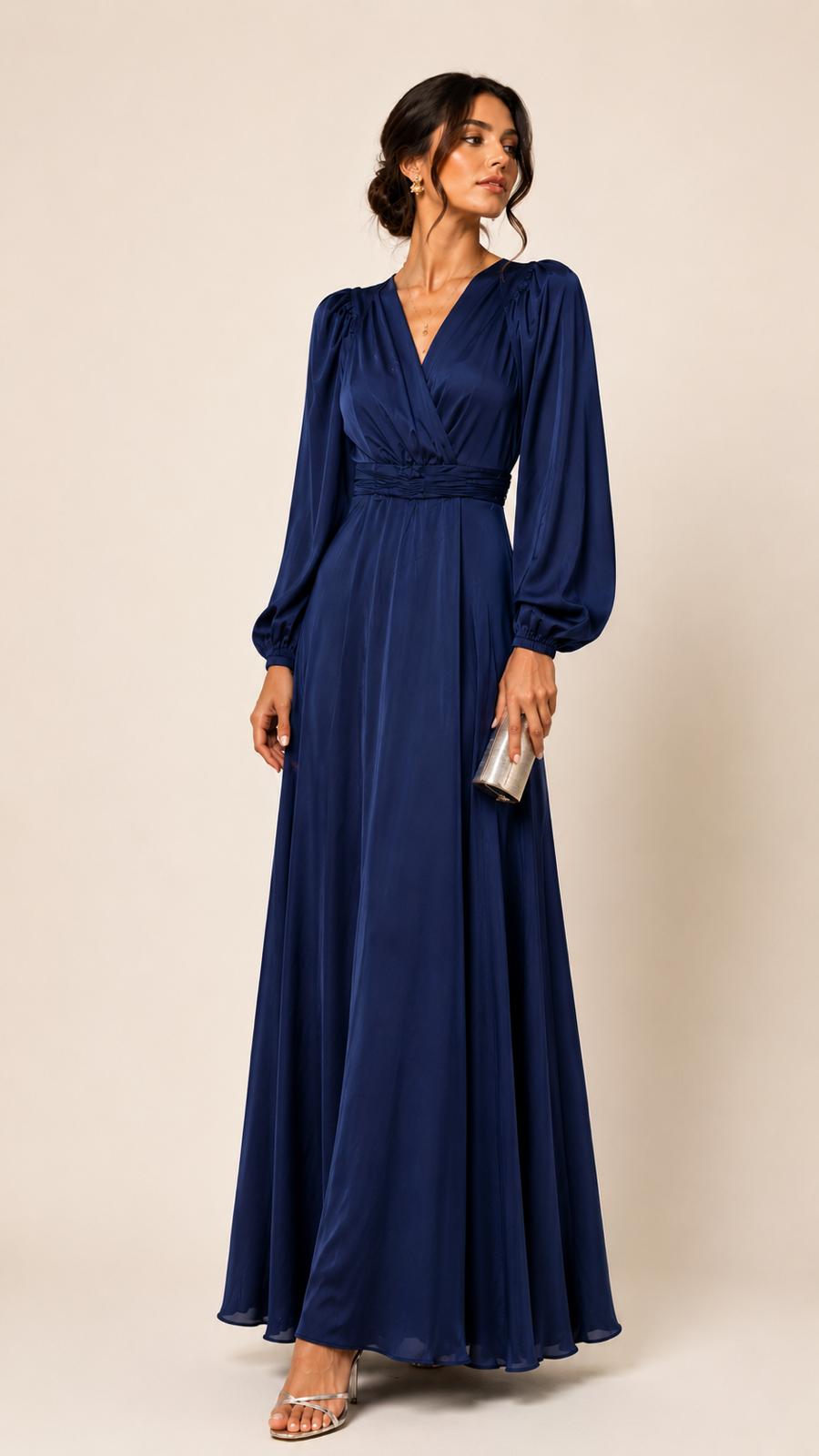 Tina Long Sleeve Evening Maxi Dress