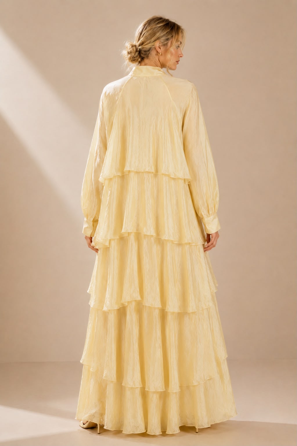 Veronica Tiered Tie-Neck Maxi Dress