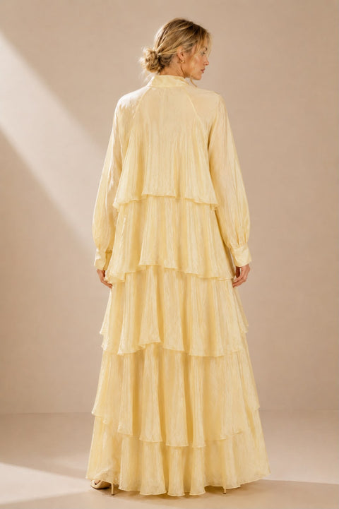 Veronica Tiered Tie-Neck Maxi Dress