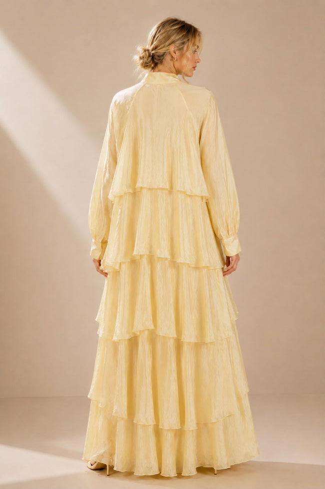 Veronica Tiered Tie-Neck Maxi Dress