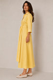 Zoe Yellow Tie-Front Maxi Dress
