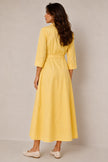 Zoe Yellow Tie-Front Maxi Dress