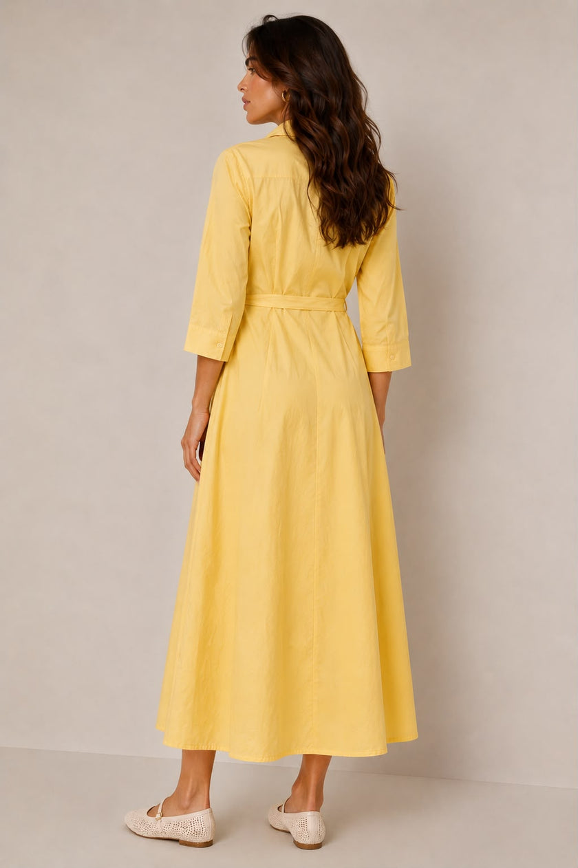 Zoe Yellow Tie-Front Maxi Dress