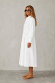 Lena Pleated Cotton Shirt Dress