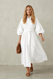Sally Maxi Shirt Dress with Puff Sleeves