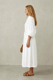 Sally Maxi Shirt Dress with Puff Sleeves
