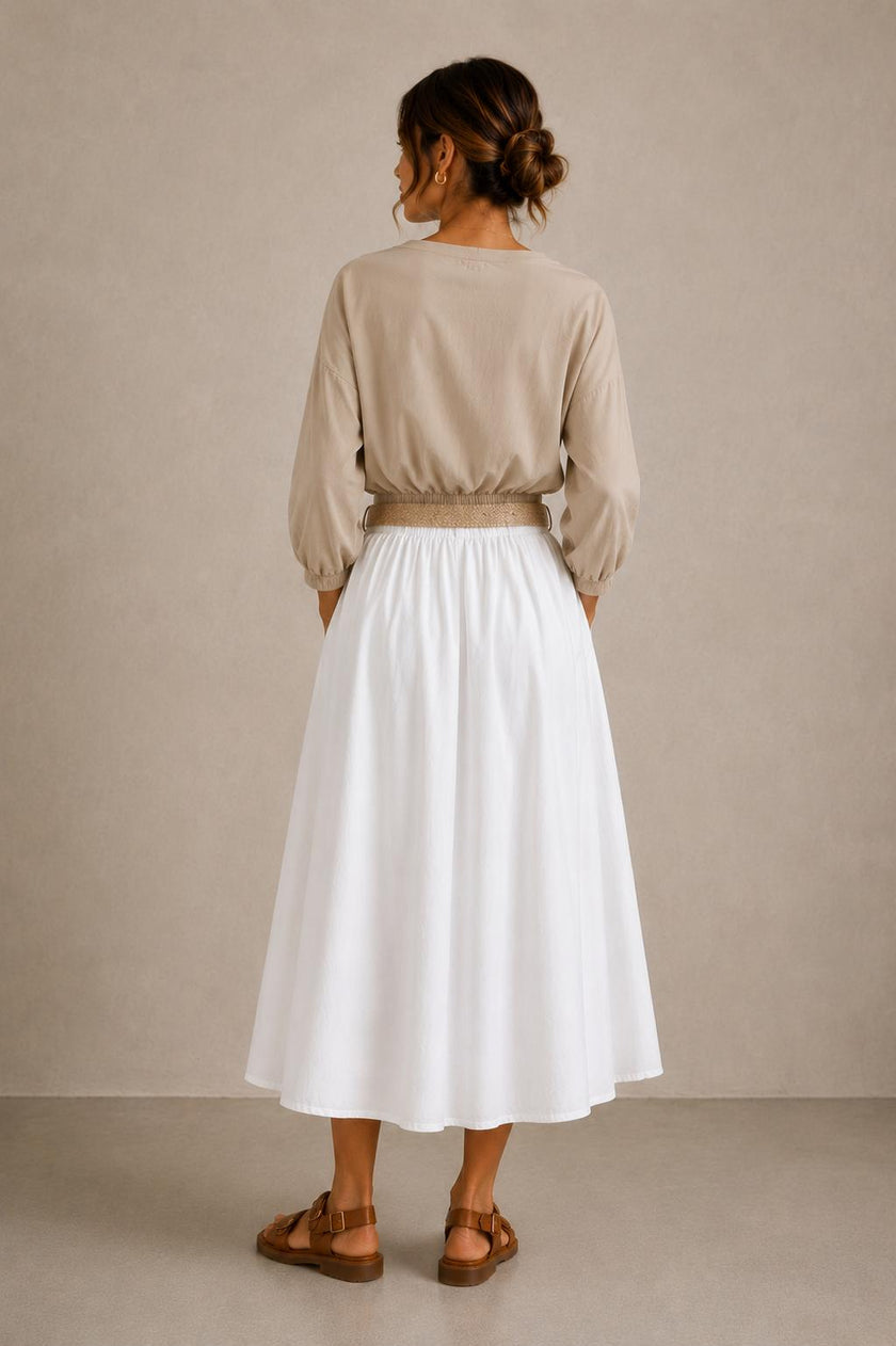 Barbara Button-Down Midi Skirt