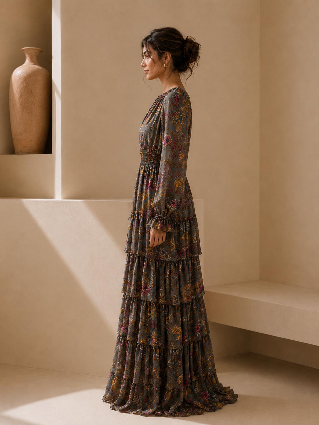 Hila Floral Tiered Maxi Dress