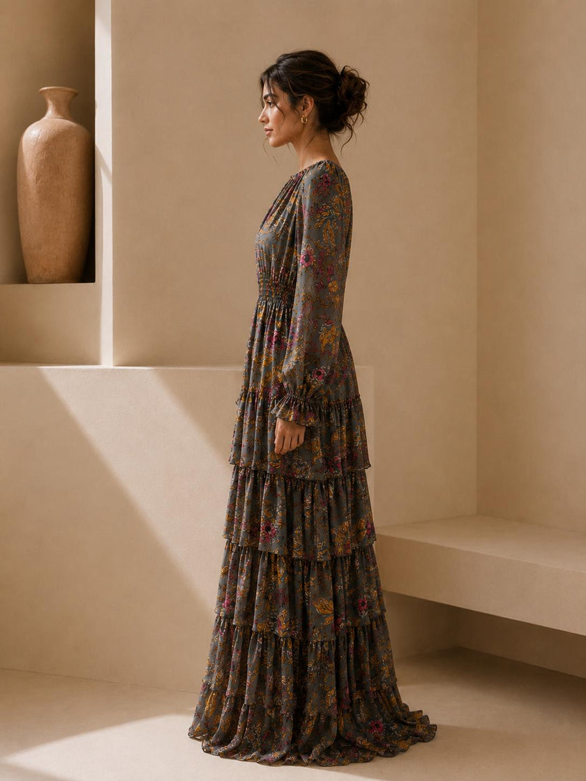 Hila Floral Tiered Maxi Dress